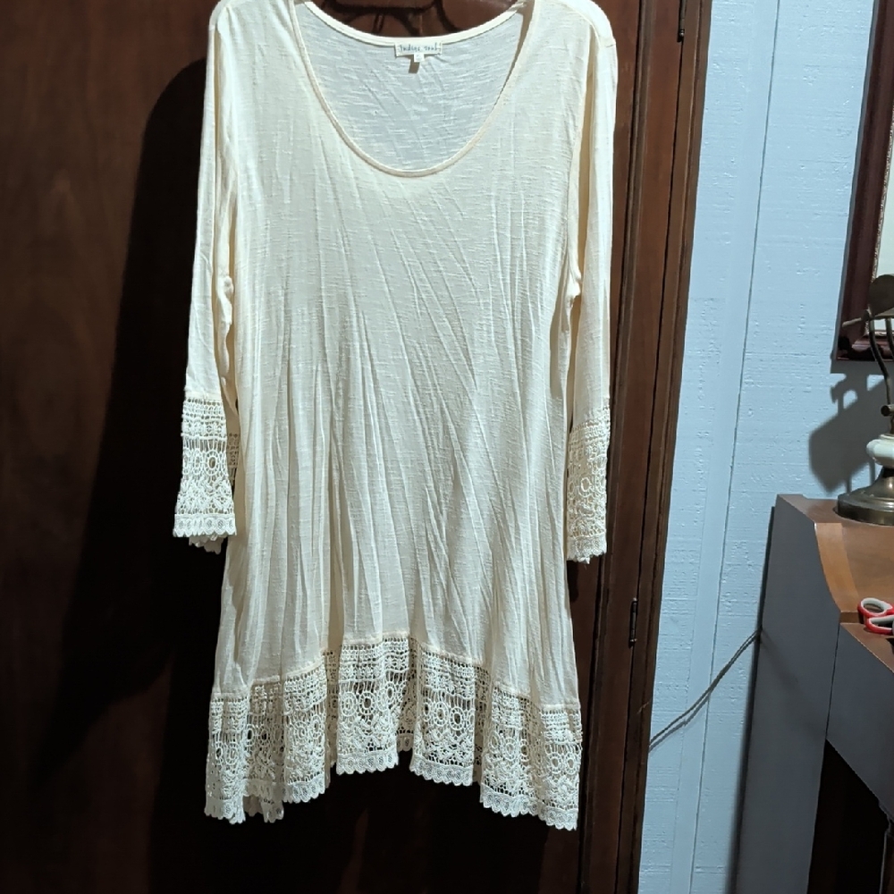 Indigo Soul Cream Lace Women's Tunic